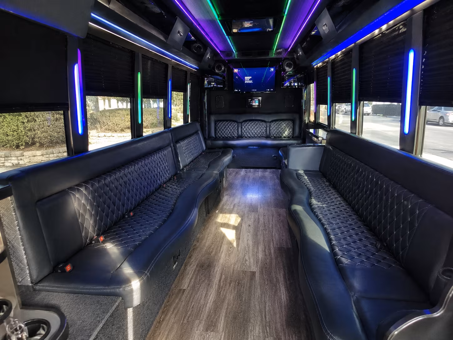 manassas 15 passenger party bus interior