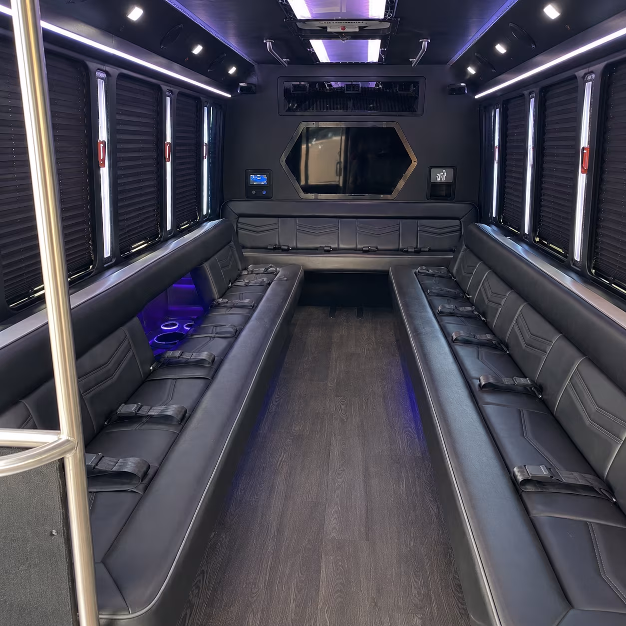 manassas 18 passenger party bus interior