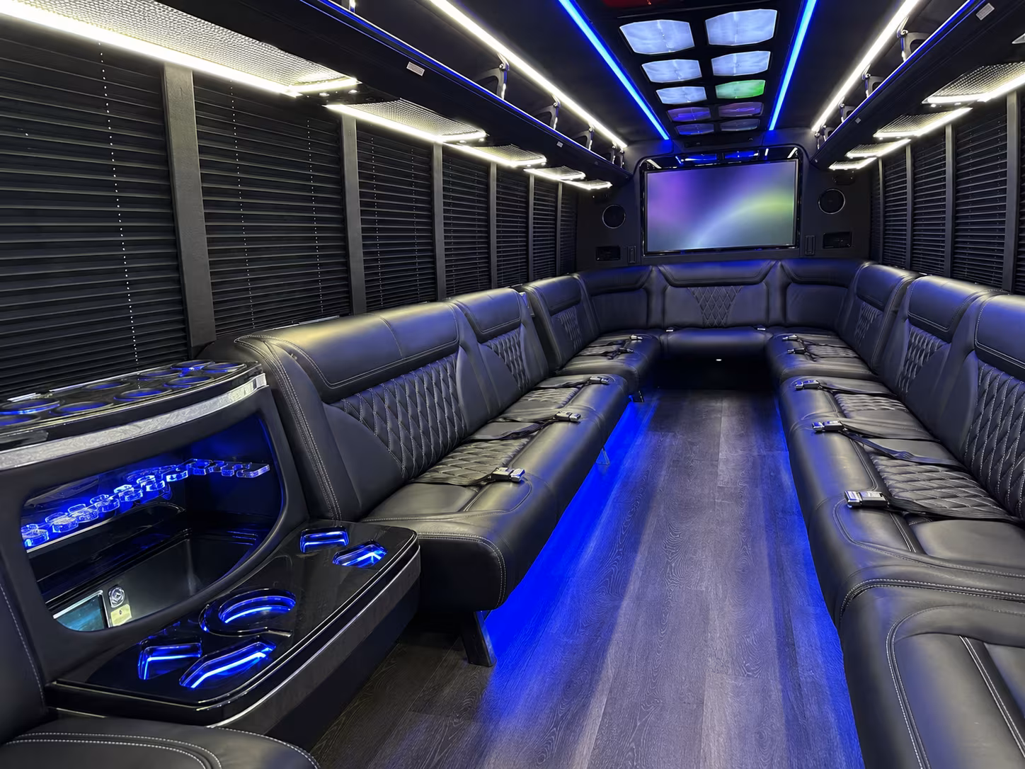 manassas 20 passenger party bus inside