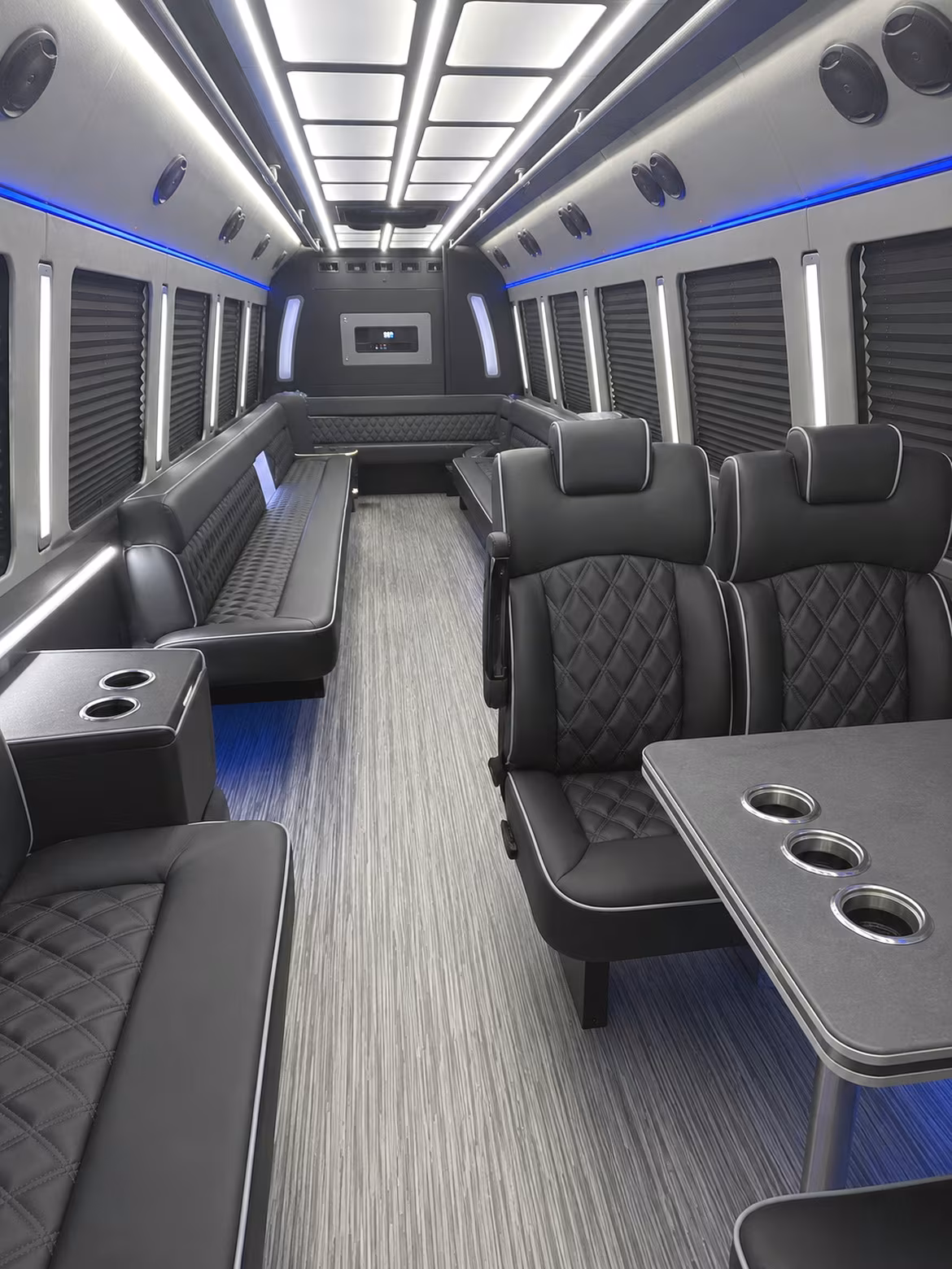 manassas 25 passenger party bus inside