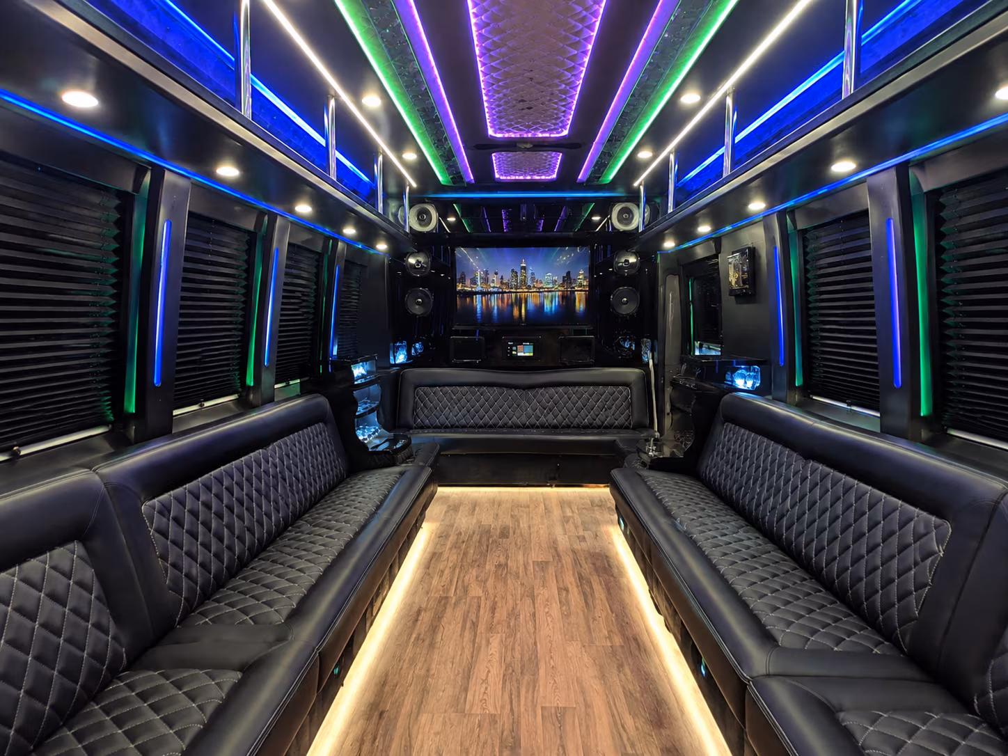 manassas 25 passenger party bus interior
