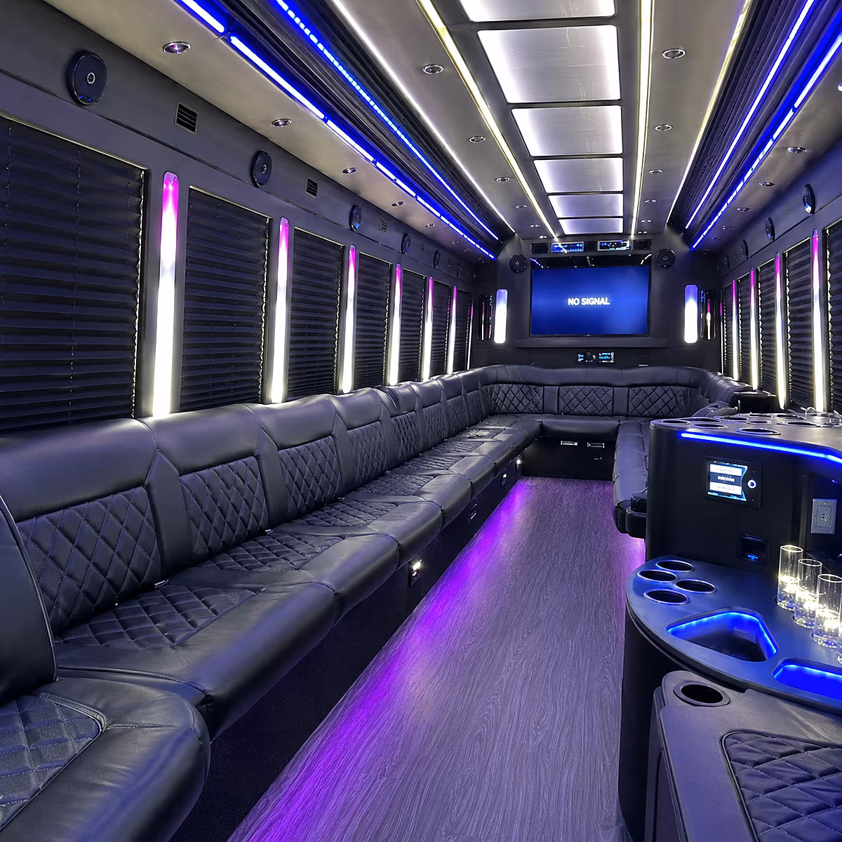manassas 30 passenger party bus inside