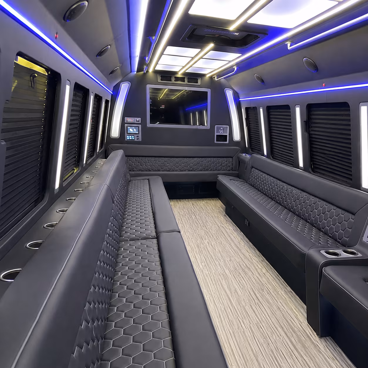 manassas 40 passenger party bus inside