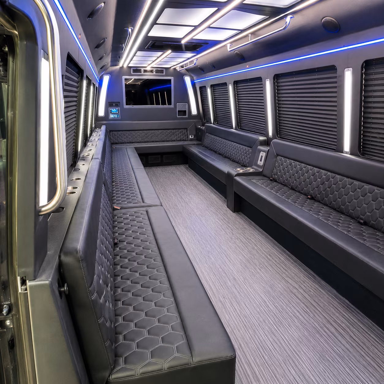 manassas 40 passenger party bus interior