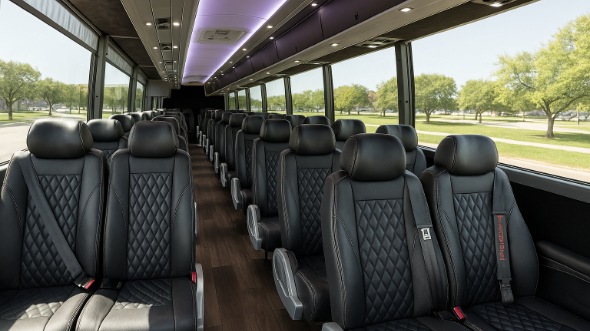 Interior of Charter Bus Company Rockville's 30 Passenger Minibus in Rockville