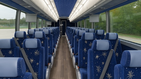 Interior of Charter Bus Company Washington's 55 Passenger Charter Bus in Washington