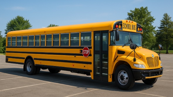 Exterior of Charter Bus Company Alexandria's School Bus in Alexandria