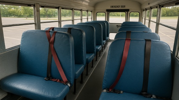 Interior of Charter Bus Company Arlington's School Bus in Arlington
