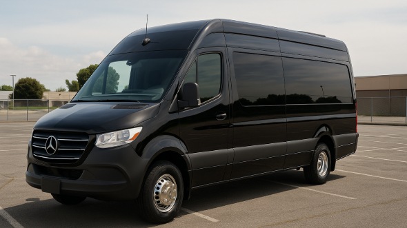 Exterior of Charter Bus Company Alexandria's Sprinter Van Rental With Driver in Alexandria